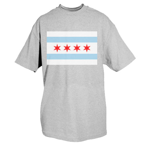 Chicago Flag T-Shirt, Grey - Small