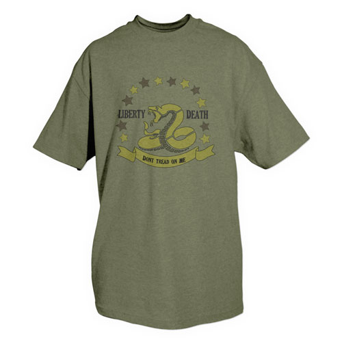 Dont Tread On Me T-Shirt, Olive Drab - 2 Extra Large