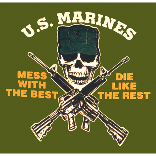Marines One-Sided Imprinted T-Shirt - Olive Drab - Large