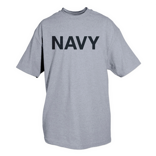 Navy One-Sided Imprinted T-Shirt, Grey - Extra Large