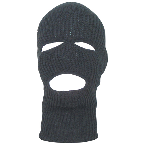 Acrylic Three Hole Face Mask - Black - One size fits most.