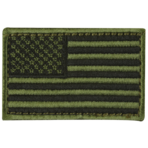 USA Flag Patch pack of 12 - Olive Drab - 2 x 3 in.