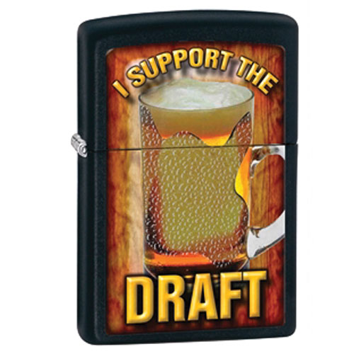 Picture of Fox Outdoor 86-28294 I Support The Draft Zippo Lighter - Black Matte