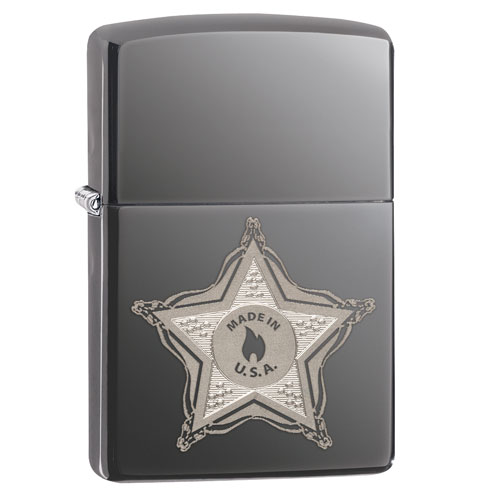 Picture of Fox Outdoor 86-28360 Made In USA Star Zippo Lighter - Black Ice