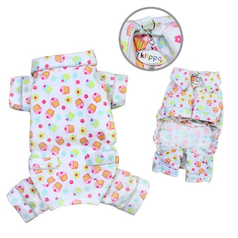 Picture of Klippo Pet KBD067XS Cupcakes Fanatics Flannel Pajamas - Extra Small