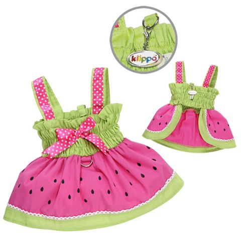 Picture of Klippo Pet KDR056XS Juicy Watermelon Sundress With Large D-ring - Extra Small