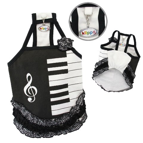 Picture of Klippo Pet KDR058XL Adorable Piano Dress With Ruffles - Extra Large