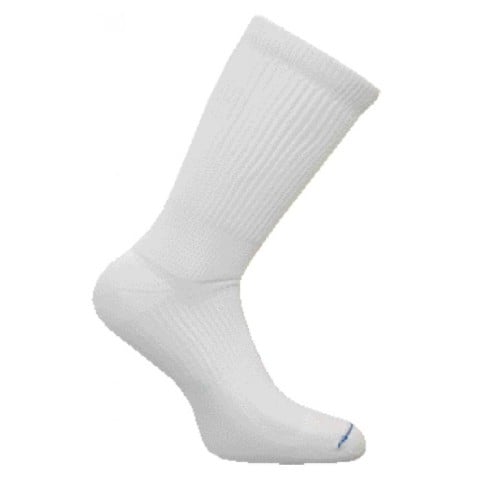 CS 0156-20 Leg Constriction Free Crew Compression Drystat Socks- White - Small