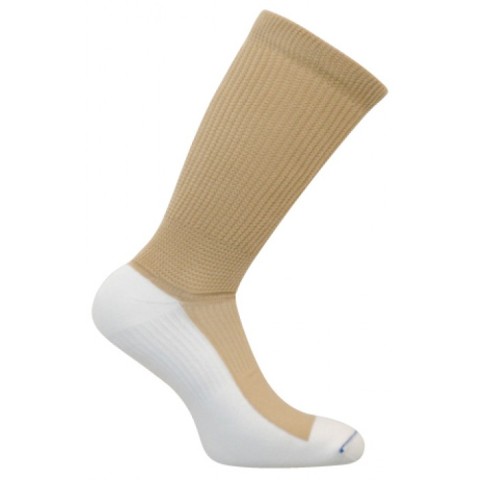 CS 0156-20 Leg Constriction Free Crew Compression Drystat Socks- Khaki - Small