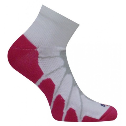SS 4011 Sport Plantar Fasciitis Arch Support Ped Compression Socks- White-Fuchsia - Small