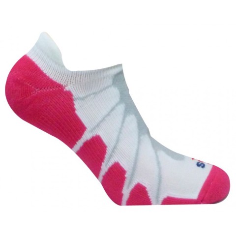 SS 6011 Sport Plantar Fasciitis Arch Support Ghost Compression Socks, White-Fuchsia - Small