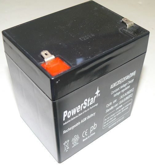 Picture of PowerStar AGM1205-160 12V- 5Ah Sealed Lead Acid Alarm Battery Zeus Pc512Alt11 Ultratech Ut1240