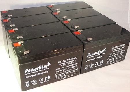 8X 12V 9Ah Sla Battery For Rbc12 Rbc26 Rbc27