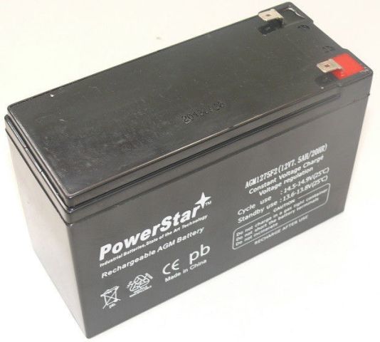 Picture of PowerStar AGM1275F2-11 12V 7.5Ah Alarm Control System Battery