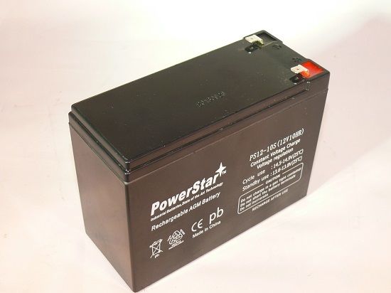 PS12-10--00 12V 10Ah Battery Replaces Rec10-12 Es10-12S Psh-12100F2 Ub12100-S- 2 Year Warranty -  PowerStar, PS12-10-PowerStar-00