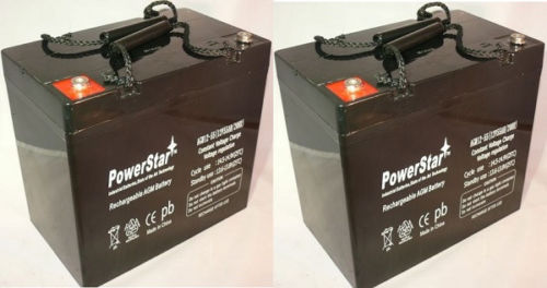 Picture of PowerStar AGM12-55-ins-2Pack1 12V 55Ah Scooter Battery UB12550 Group 22NF For Pride Jazzy 1115- Pack - 2
