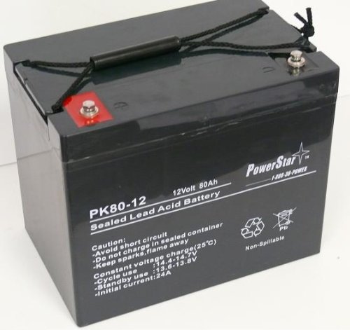 Picture of PowerStar PS12-80-08 12V 70AH Group 24 Size Battery For Sump Pump
