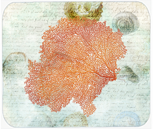 9.5 x 8 in. Coral Pink Mouse Pad, Hot Pad or Trivet