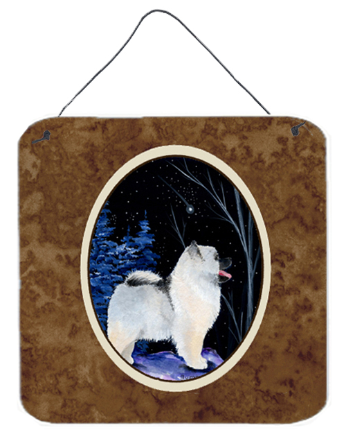 SS8380DS66 6 x 6 in. Starry Night Keeshond Aluminium Metal Wall or Door Hanging Prints