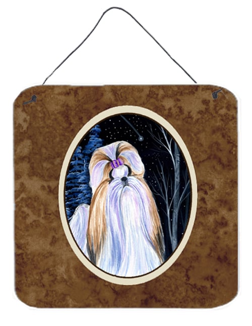 6 x 6 in. Starry Night Shih Tzu Aluminium Metal Wall or Door Hanging Prints
