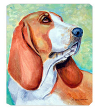 8 x 9.5 in. Basset Hound Mouse Pad, Hot Pad or Trivet