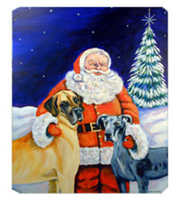 8 x 9.5 in. Santa Claus with Great Dane Mouse Pad, Hot Pad or Trivet
