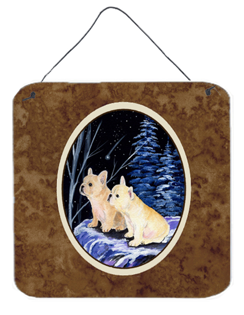SS8395DS66 6 x 6 in. Starry Night French Bulldog Aluminium Metal Wall or Door Hanging Prints