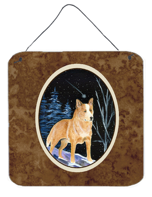 SS8407DS66 6 x 6 in. Starry Night Australian Cattle Dog Aluminium Metal Wall or Door Hanging Prints