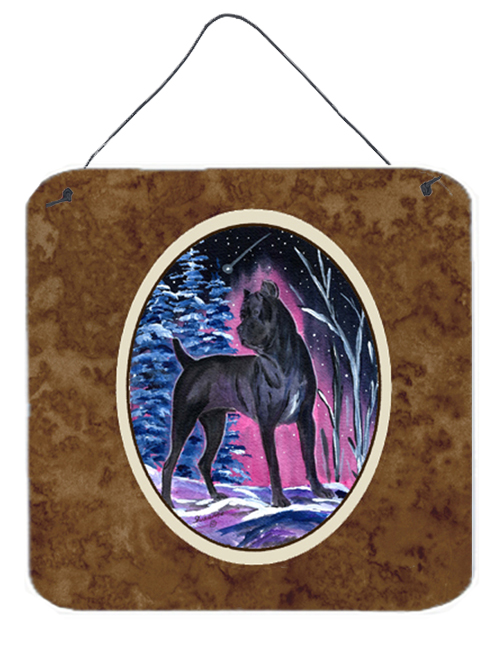 SS8410DS66 6 x 6 in. Starry Night Cane Corso Aluminium Metal Wall or Door Hanging Prints