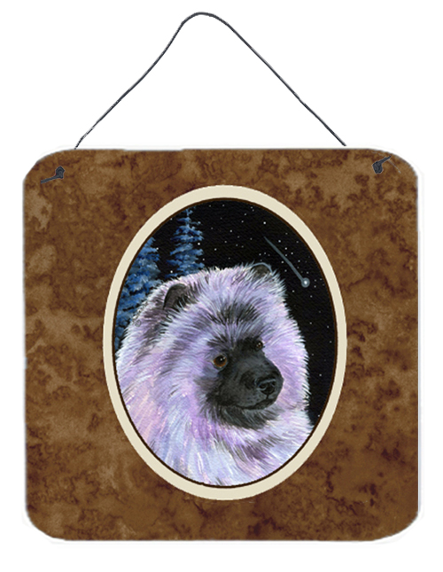 SS8412DS66 6 x 6 in. Starry Night Keeshond Aluminium Metal Wall or Door Hanging Prints