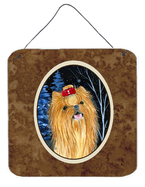 SS8413DS66 6 x 6 in. Starry Night Yorkie Aluminium Metal Wall or Door Hanging Prints