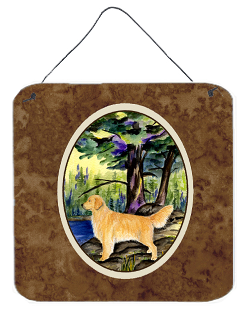 6 x 6 in. Golden Retriever Aluminium Metal Wall or Door Hanging Prints