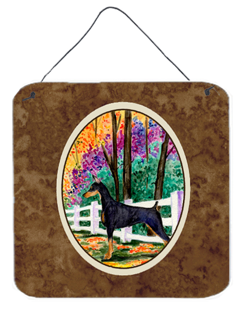 6 x 6 in. Doberman Aluminium Metal Wall or Door Hanging Prints