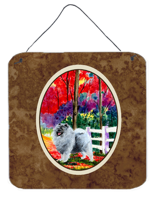 6 x 6 in. Keeshond Aluminium Metal Wall or Door Hanging Prints