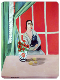 8 x 9.5 in. Lady with her Schipperke Mouse Pad, Hot Pad or Trivet
