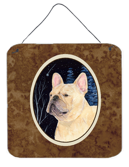 SS8441DS66 6 x 6 in. Starry Night French Bulldog Aluminium Metal Wall or Door Hanging Prints