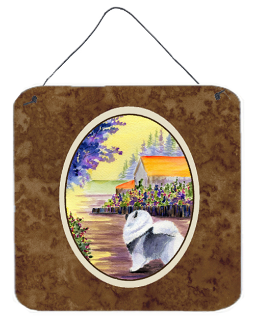 6 x 6 in. Keeshond Aluminium Metal Wall or Door Hanging Prints