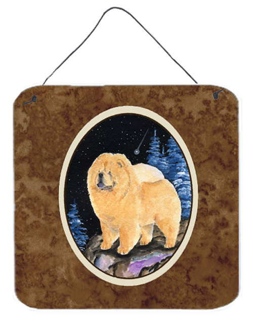SS8454DS66 6 x 6 in. Starry Night Chow Chow Aluminium Metal Wall or Door Hanging Prints