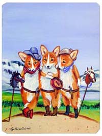 8 x 9.5 in. Cowboy Corgi Mouse Pad, Hot Pad or Trivet