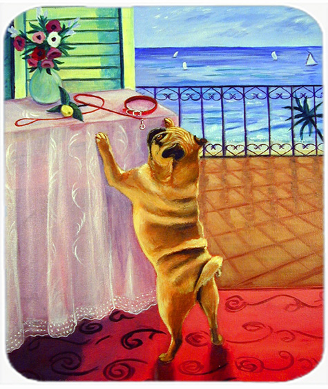 9.5 x 8 in. Helping Himself Pug Mouse Pad, Hot Pad or Trivet