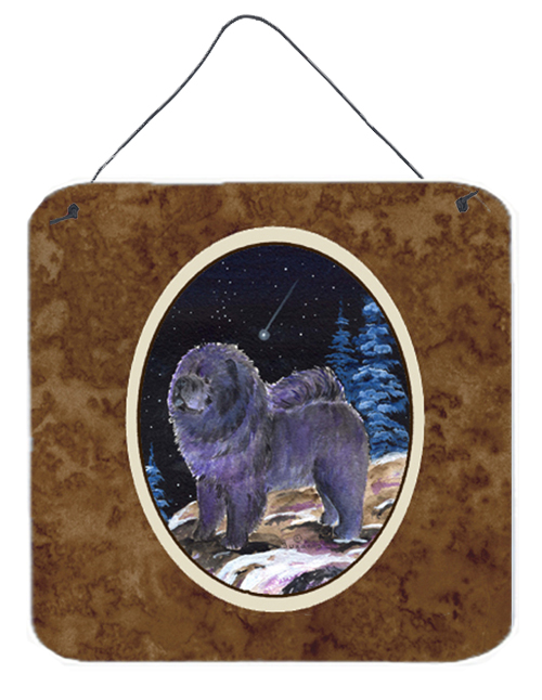 6 x 6 in. Starry Night Chow Chow Aluminium Metal Wall or Door Hanging Prints