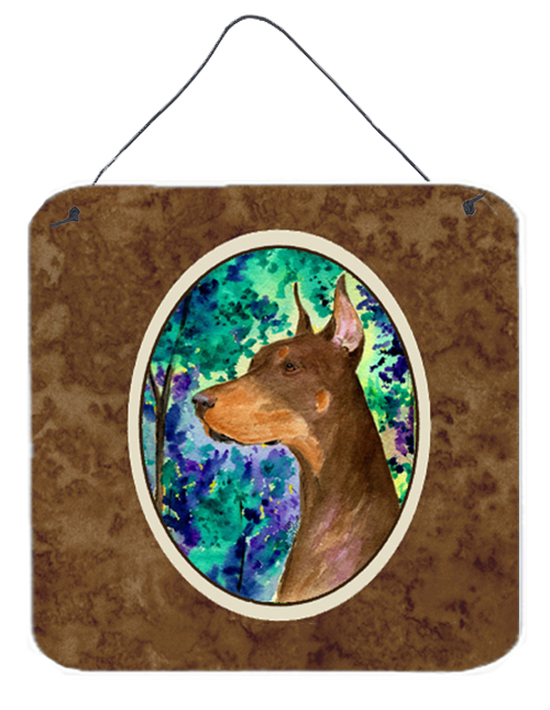 SS8457DS66 6 x 6 in. Doberman Aluminium Metal Wall or Door Hanging Prints