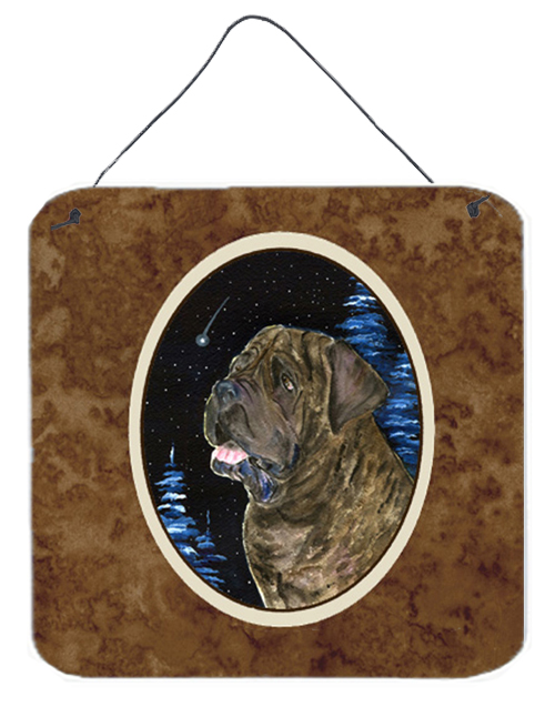 SS8463DS66 6 x 6 in. Starry Night Mastiff Aluminium Metal Wall or Door Hanging Prints