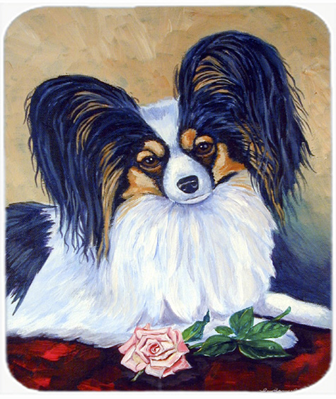 9.5 x 8 in. Papillon A Rose For You Mouse Pad, Hot Pad or Trivet