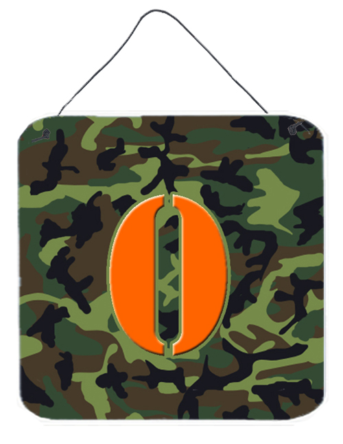 CJ1030-ODS66 6 x 6 in. Letter O Initial Monogram - Camo Green Aluminium Metal Wall or Door Hanging Prints