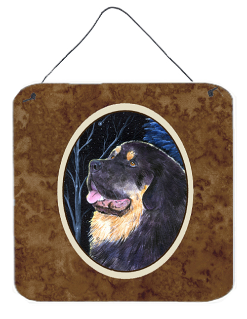 6 x 6 in. Starry Night Tibetan Mastiff Aluminium Metal Wall or Door Hanging Prints