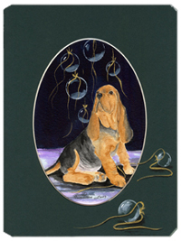8 x 9.5 in. Bloodhound Mouse Pad, Hot Pad or Trivet