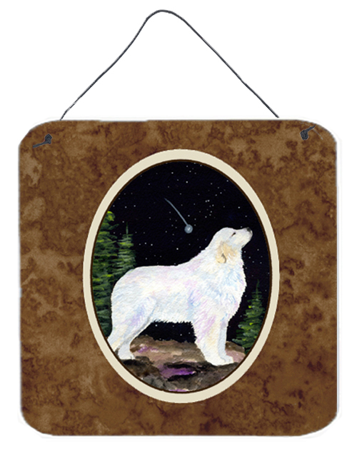 6 x 6 in. Starry Night Great Pyrenees Aluminium Metal Wall or Door Hanging Prints