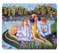 8 x 9.5 in. Angels with Great Dane Mouse Pad, Hot Pad or Trivet