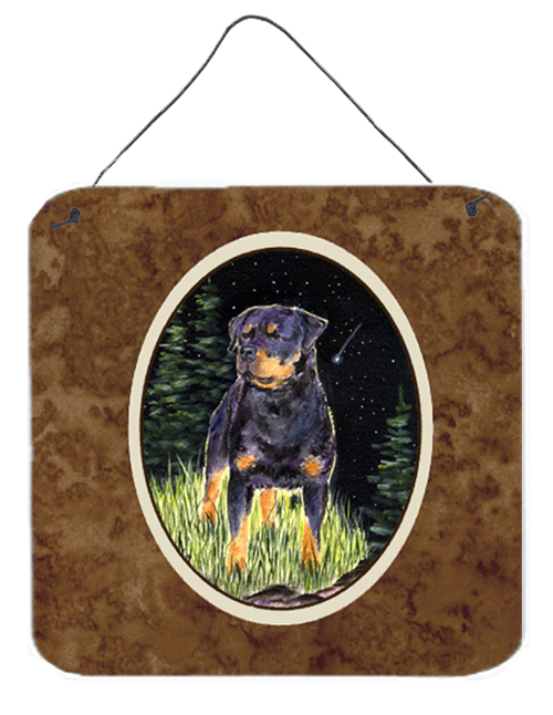 6 x 6 in. Starry Night Rottweiler Aluminium Metal Wall or Door Hanging Prints